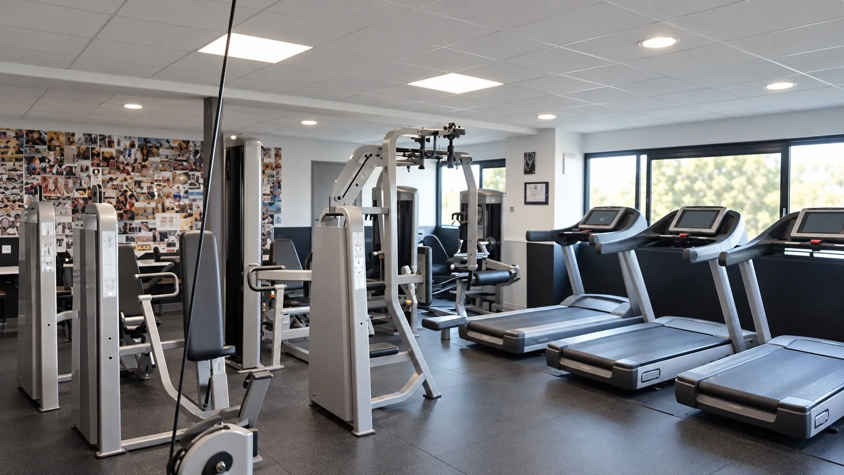Tapis de course et machines guidées de la salle de musculation