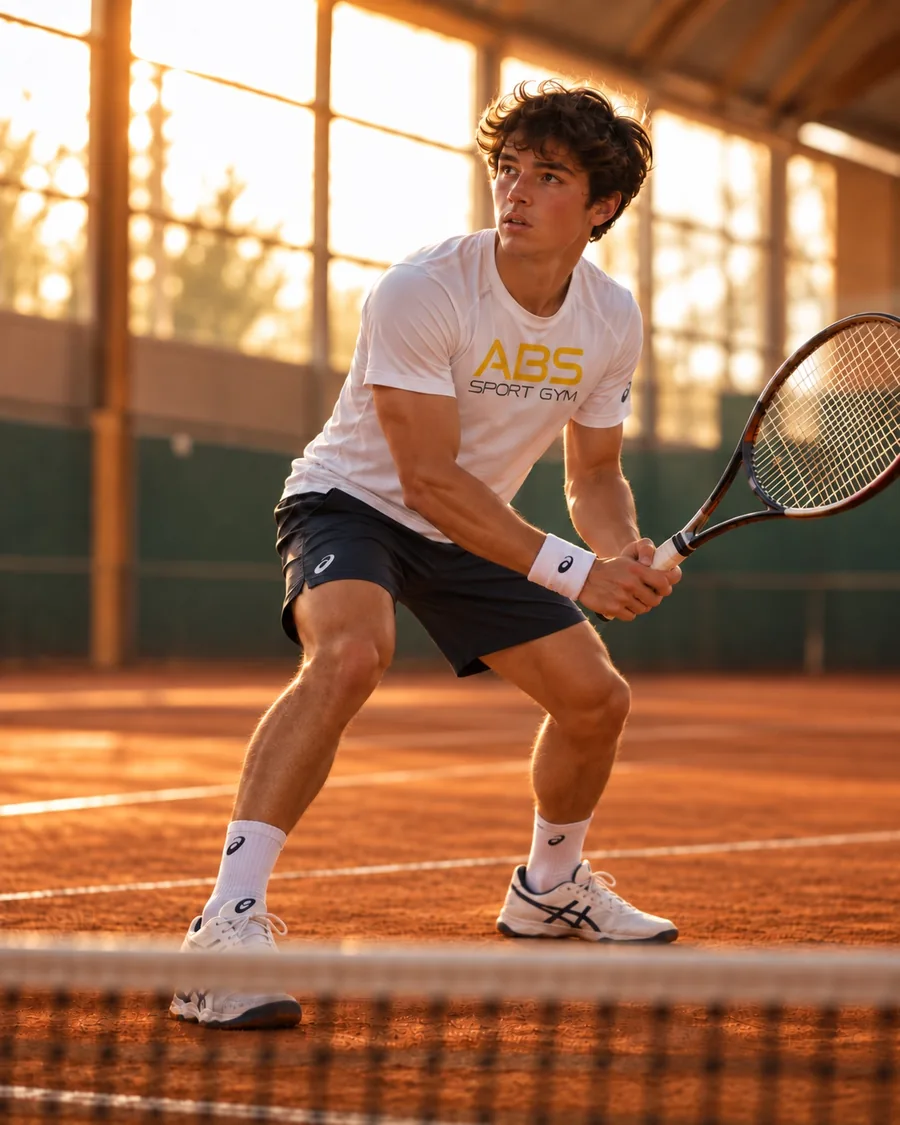 Joueur de tennis en préparation physique avec ABS Sport Gym